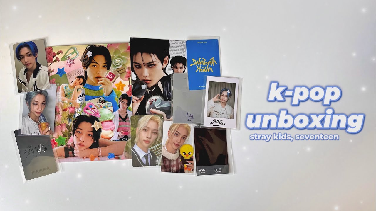 распаковка карт | моя любовь | unboxing stray kids & seventeen photocards