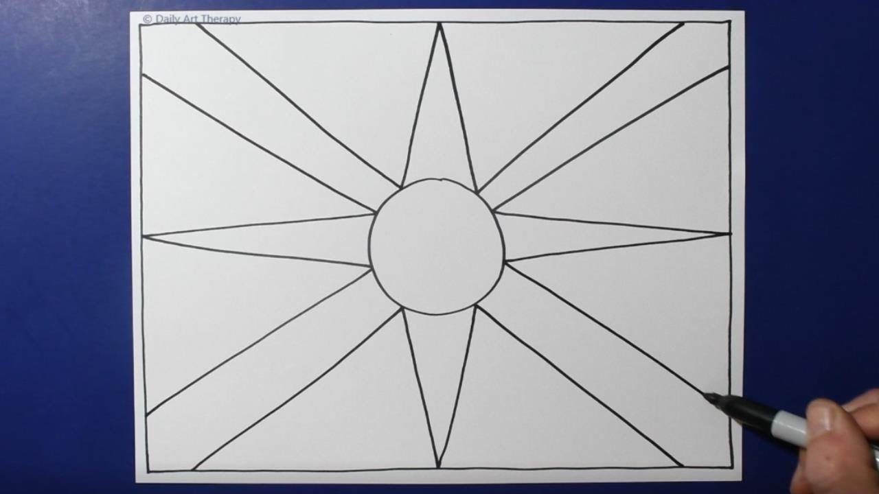 3D Sun Rays Pattern / Satisfying Line Illusion / Relaxing Spiral Drawing / Art Therapy