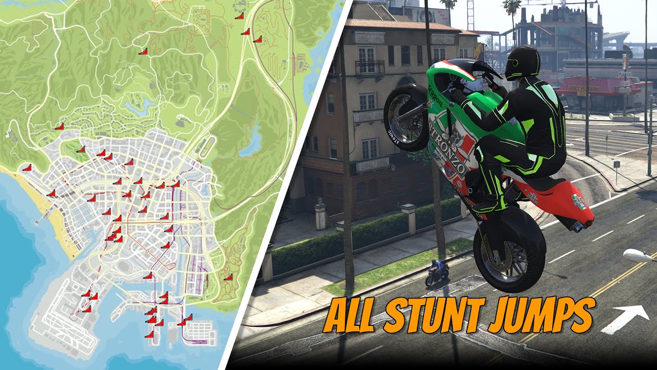 ALL STUNT JUMPS LOCATIONS + ACHIEVEMENT / TROPHY UNLOCK - GTA 5 ONLINE