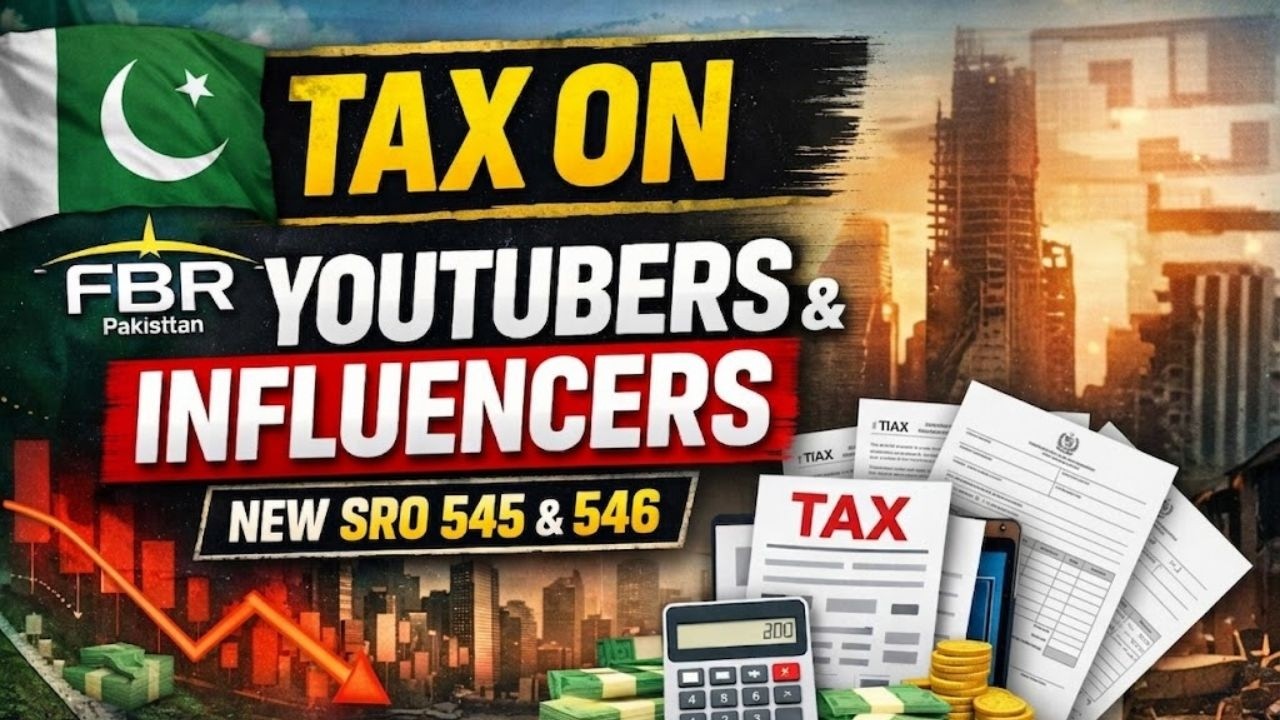 FBR Imposes Tax on YouTubers & Influencers in Pakistan | SRO 545 & 546 Explained #pkrevenue #fbr