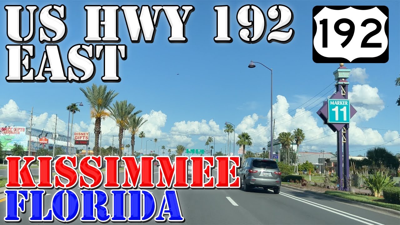 US 192 East - Disney World to Kissimmee - Florida - 4K Highway Drive