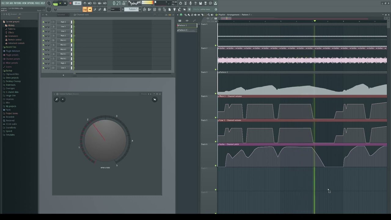 FL Studio - VW 1.9 TDI engine sound simulation