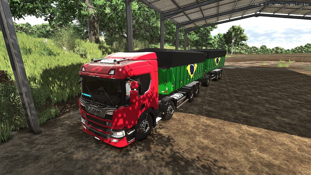ROLE DE SCANIA E MUITA CHUVA  FARMING SIMULATOR 25 .. @ReccoGamePlay