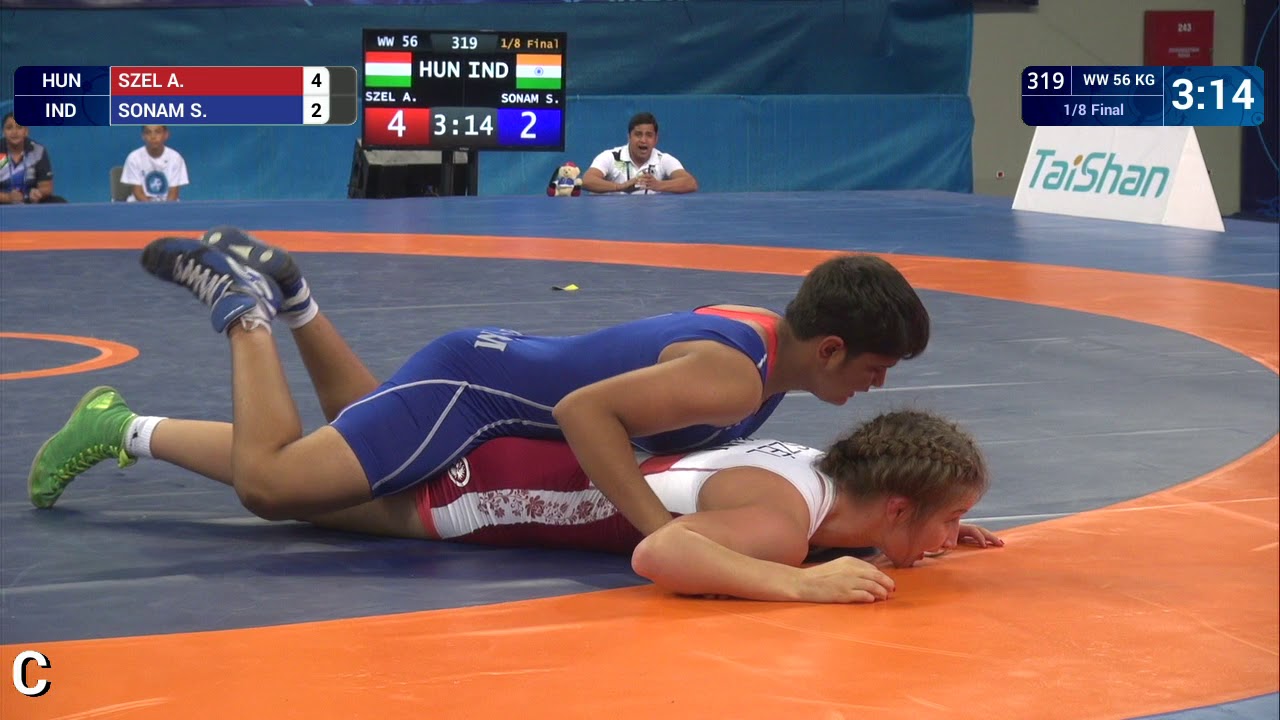 1/8 WW - 56 kg: S. SONAM (IND) df. A. SZEL (HUN) by VPO1, 6-6