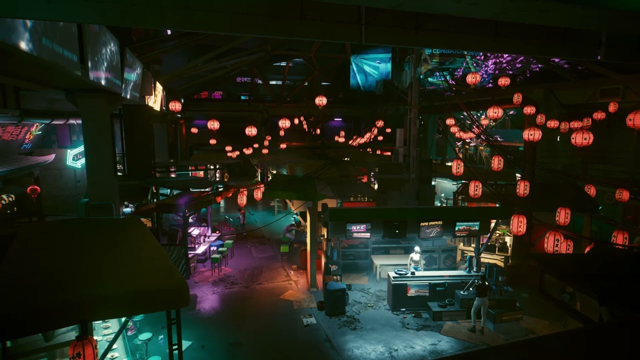 CherryBlossom Market Ambience Cyberpunk2077