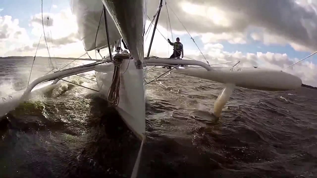 Catri 25 hydrofoiling trimaran second speed test , NewCATRI