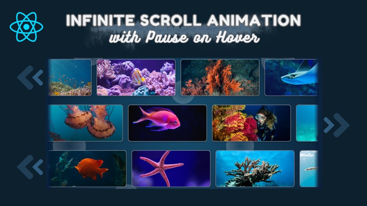 Бесконечная горизонтальная анимация прокрутки в React JS | Эффект бегущей строки с паузой при нав...