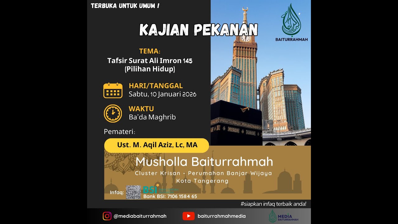 Tafsir Surat Ali Imron 145(Pilihan Hidup) (Ust. M. Aqil Aziz, Lc, MA)