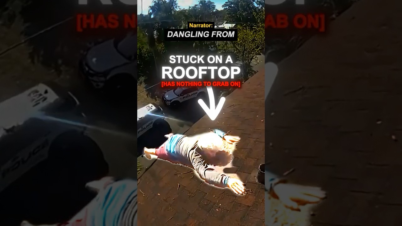 Officer Saves Elderly Man Hanging On Top a Rooftop