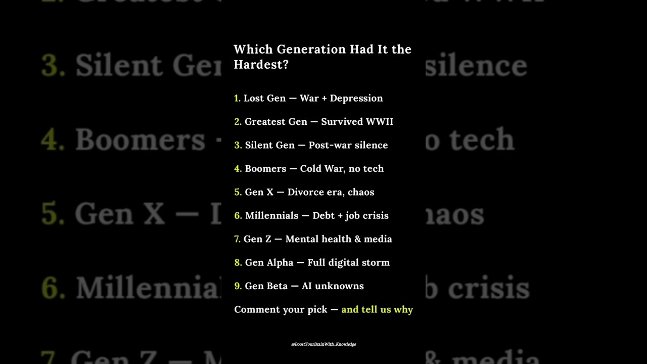 Which Generation Had the Toughest Life?