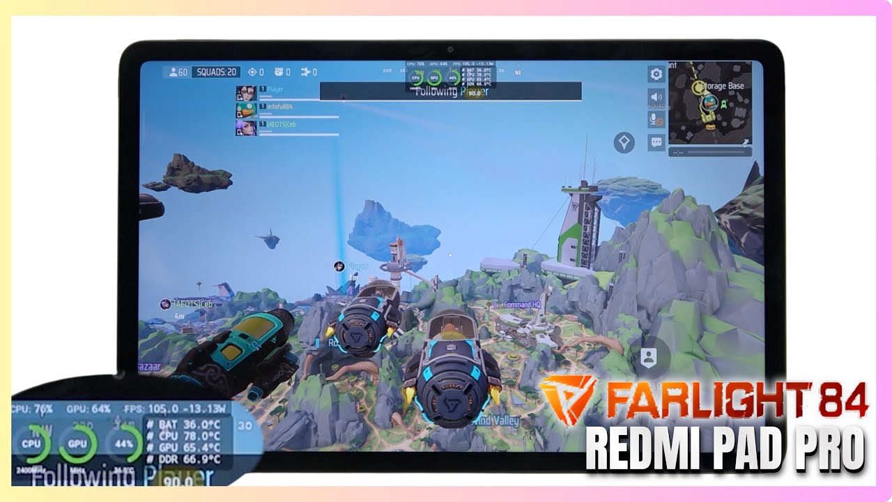 Redmi Pad Pro Farlight 84 Gaming test Update | Snapdragon 7s Gen 2, 120Hz Display