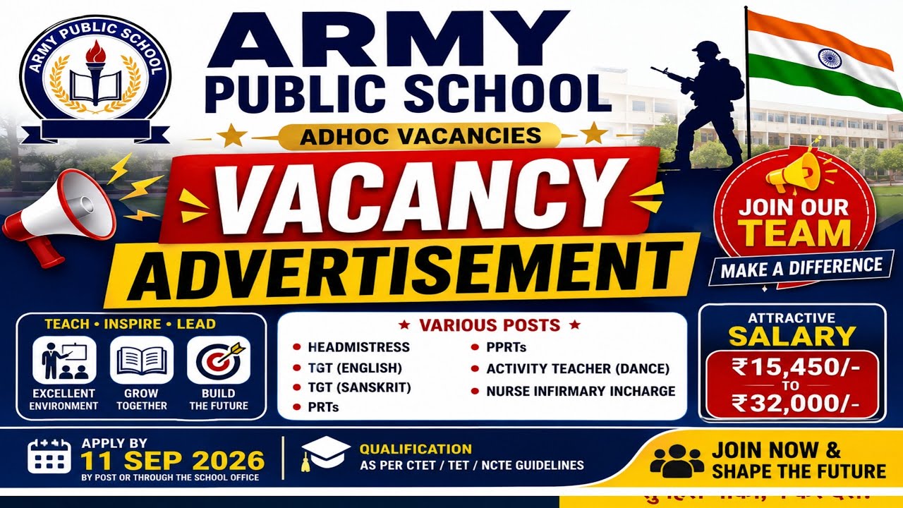 ARMY PUBLIC SCHOOL TEACHER VECANCY 2026 27 | AWES NEW NOTIFICATION 2027 | APS SCHOOL VACANCY 2026