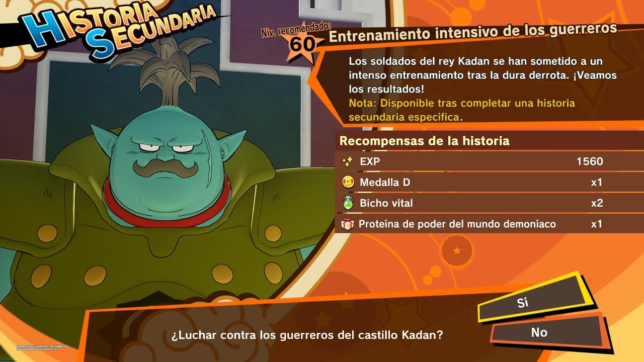 DRAGON BALL Z KAKAROT PS5,  DAIMA, MISIÓN SECUNDARIA ENTRENAMIENTO INTENSIVO DE LOS GUERREROS