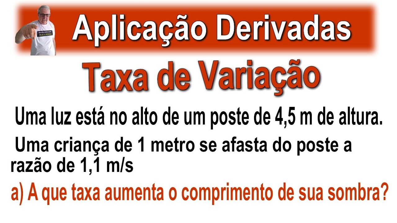 GRINGS ✌️ APLICAÇÃO DERIVADAS - TAXA DE VARIAÇÃO  @omatematico.com