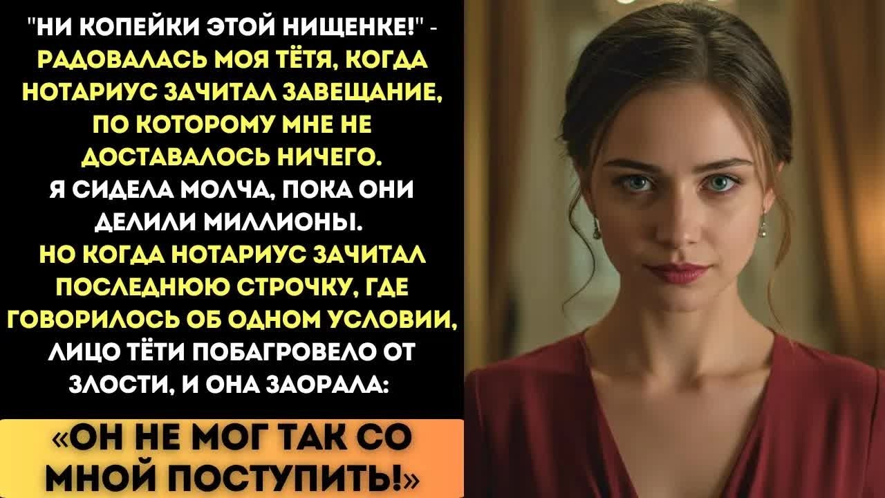 «Всё наше! А тебе, нищенка, ничего!» — кричала тётя. Но она не знала про одно условие...
