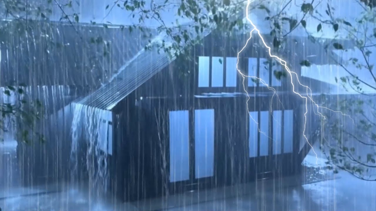 Midnight Rain Sounds for Sleeping 🌧️ Quiet Cabin Storm (1 Hour)