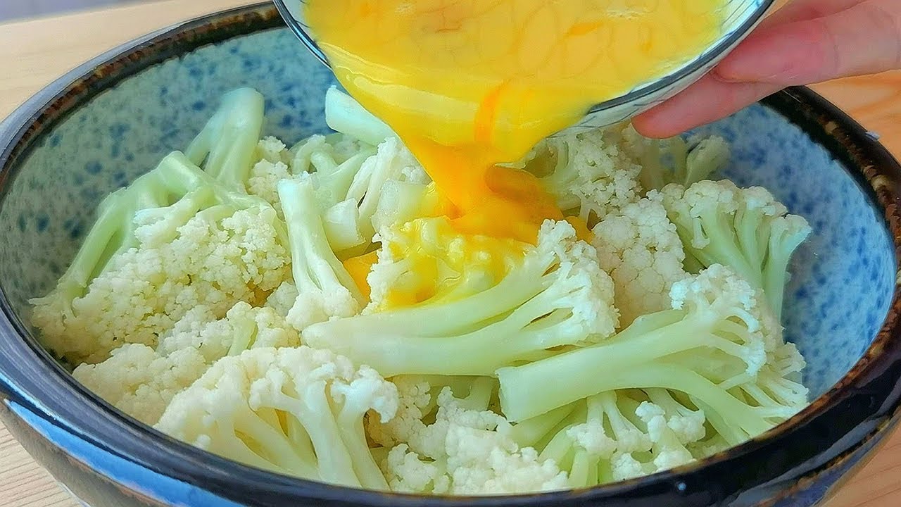 【小穎美食】花菜裡淋三蛋，5分鐘就出鍋，早餐吃這個比派還香