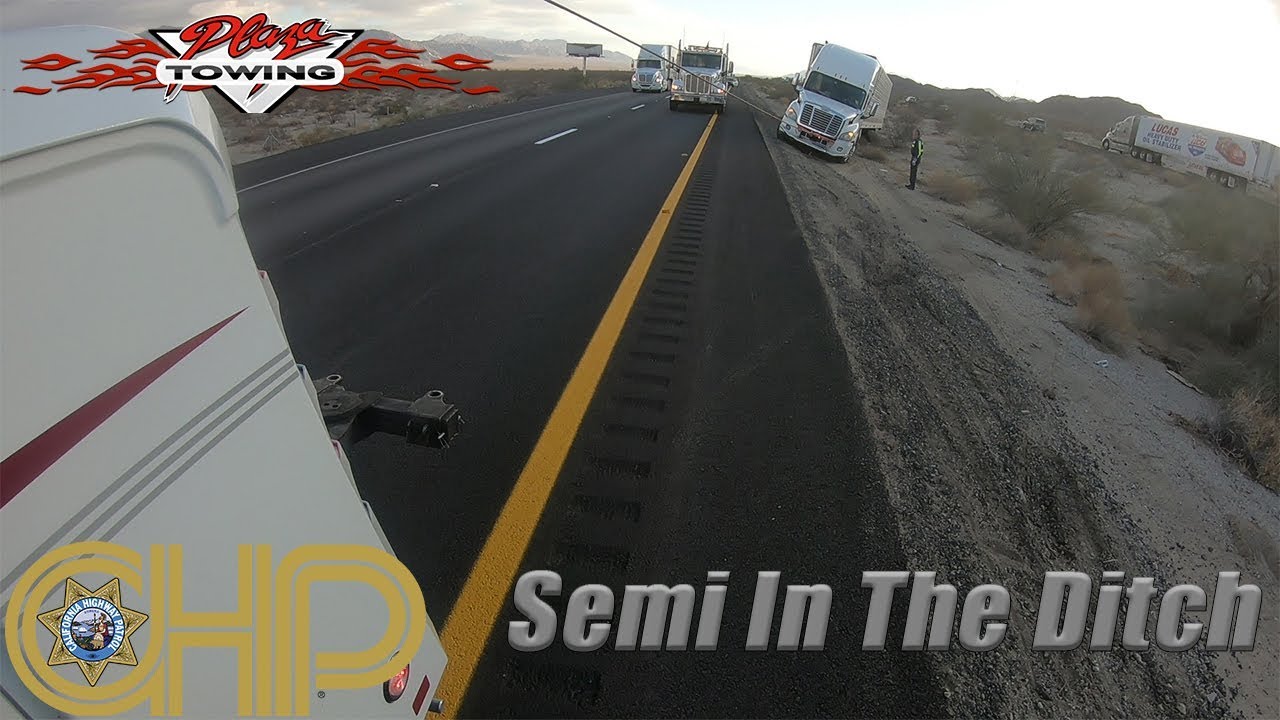 CHP Semi Stuck In The Ditch