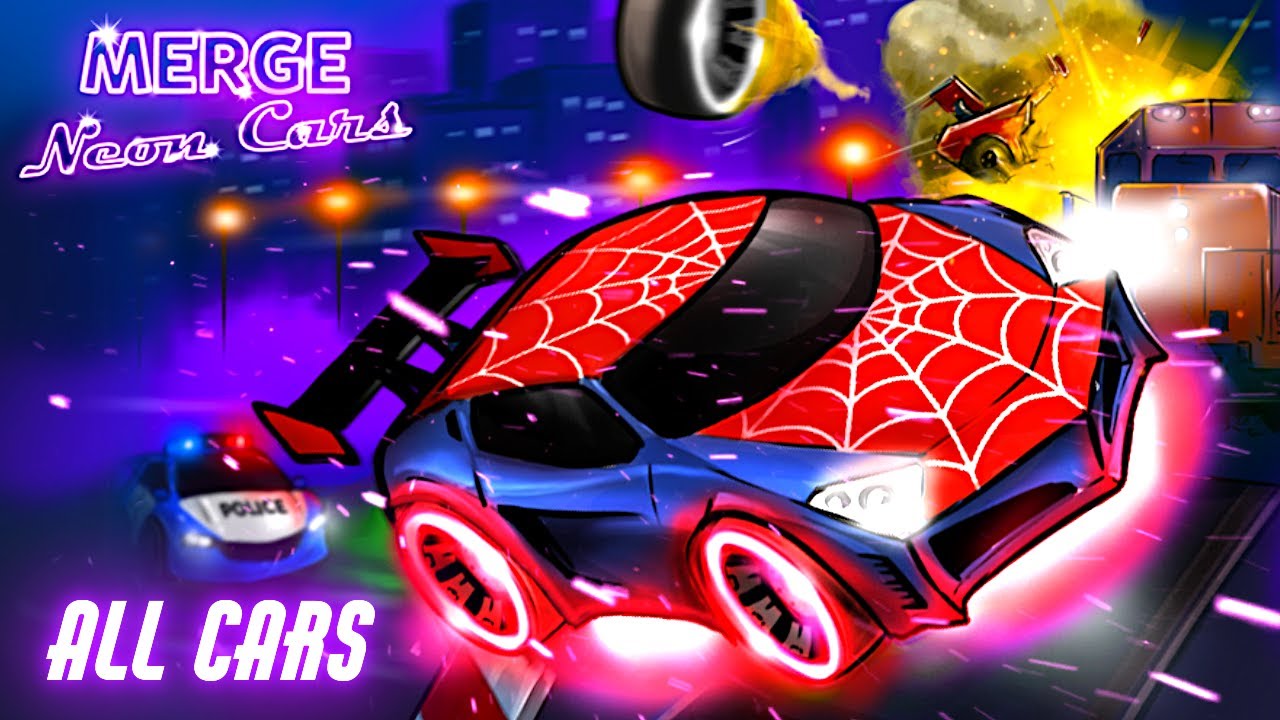 Merge Neon Car: Idle Car Merge 🚘 Все тачки