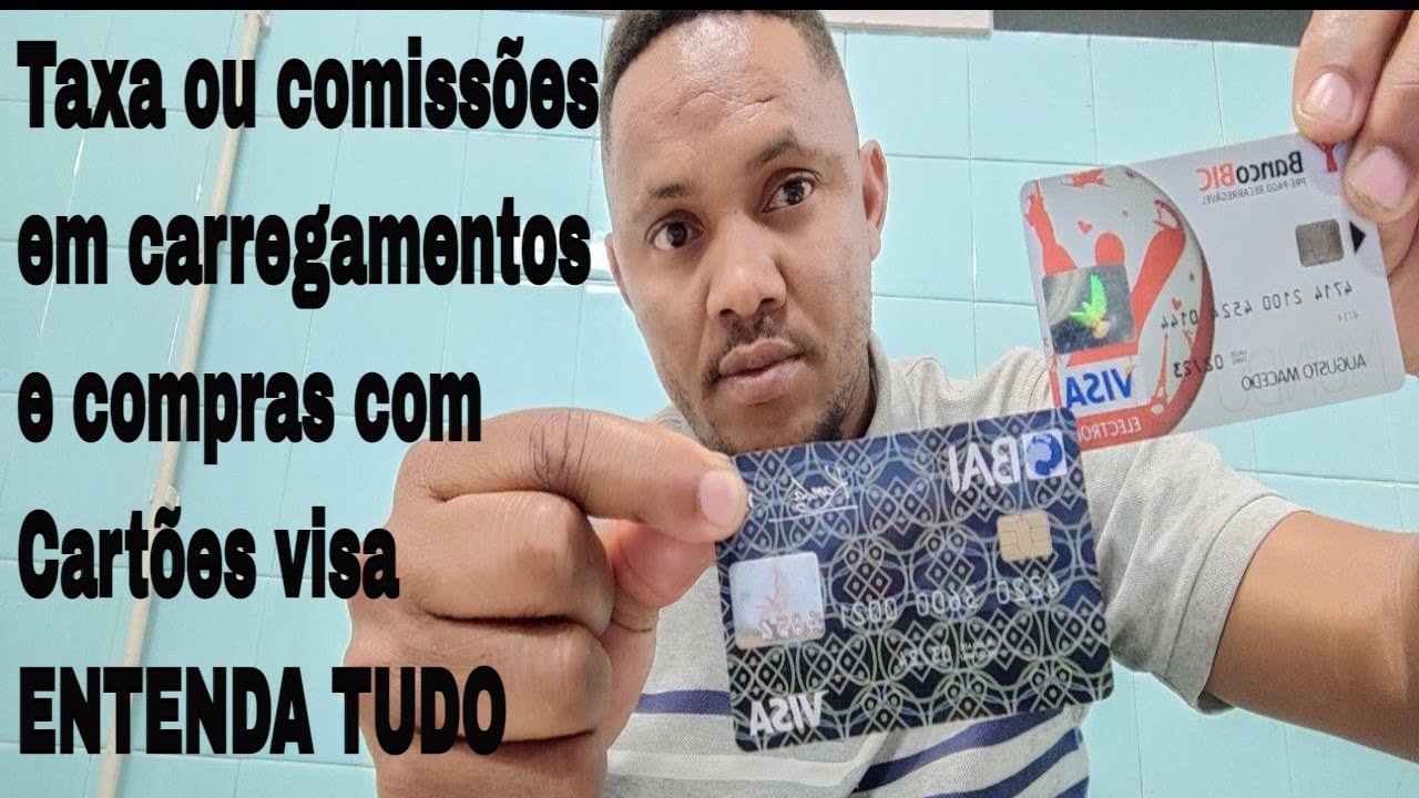 Taxa e comissões para carregamentos e Compras online com cartão visa