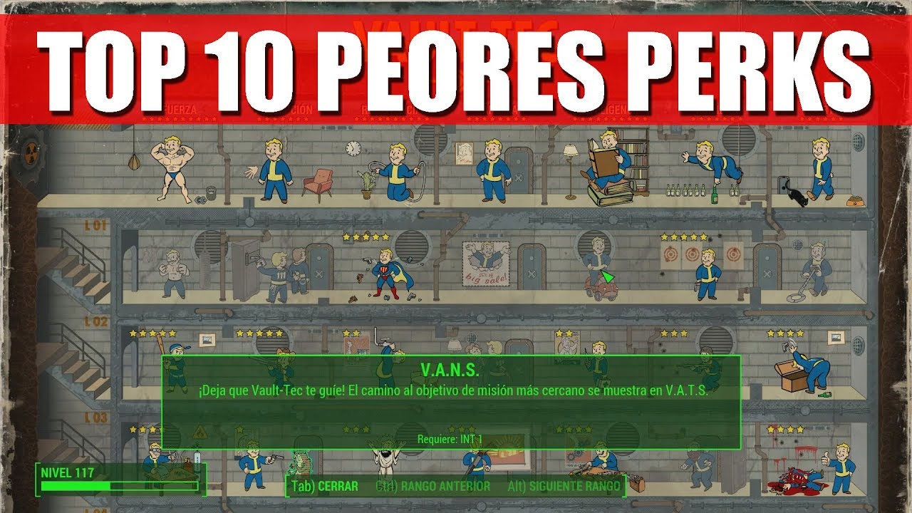 FALLOUT 4 | TOP 10 PEORES PERKS (CORREGIDO)