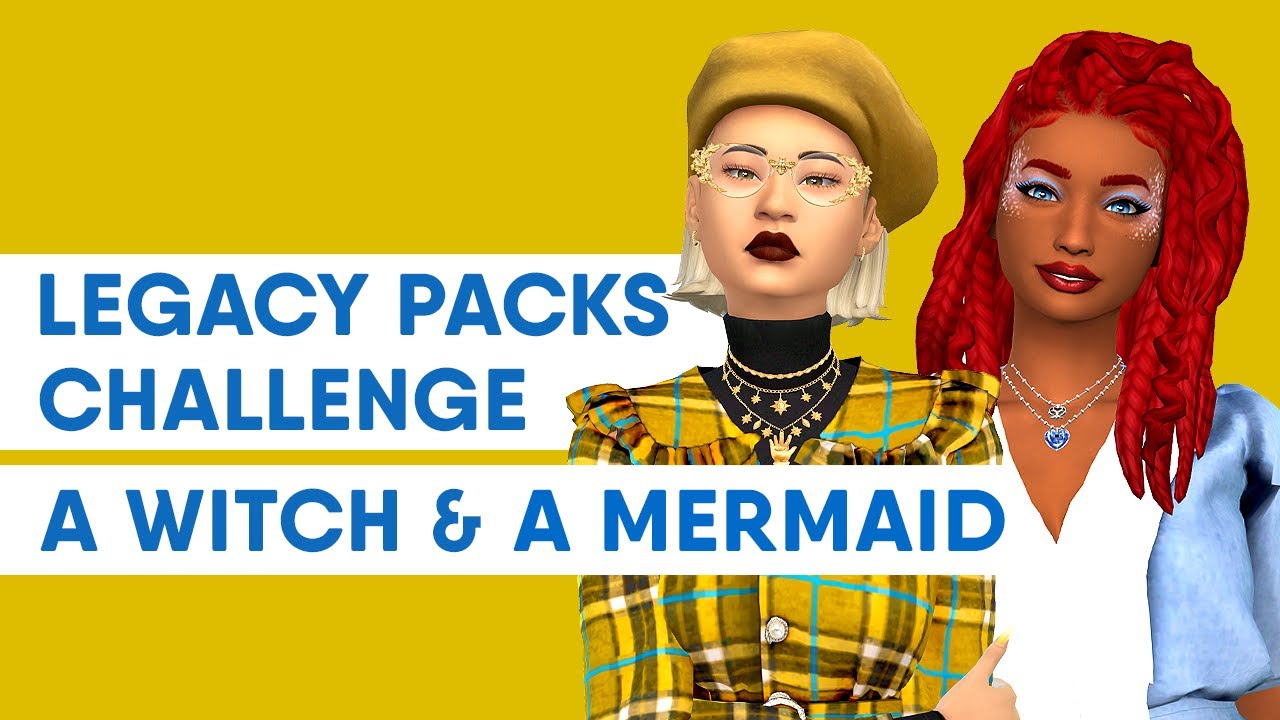 I create a Spellcaster and her Mermaid roommate 🔮🧜‍♀️ The Sims 4 Pack Legacy Challenge