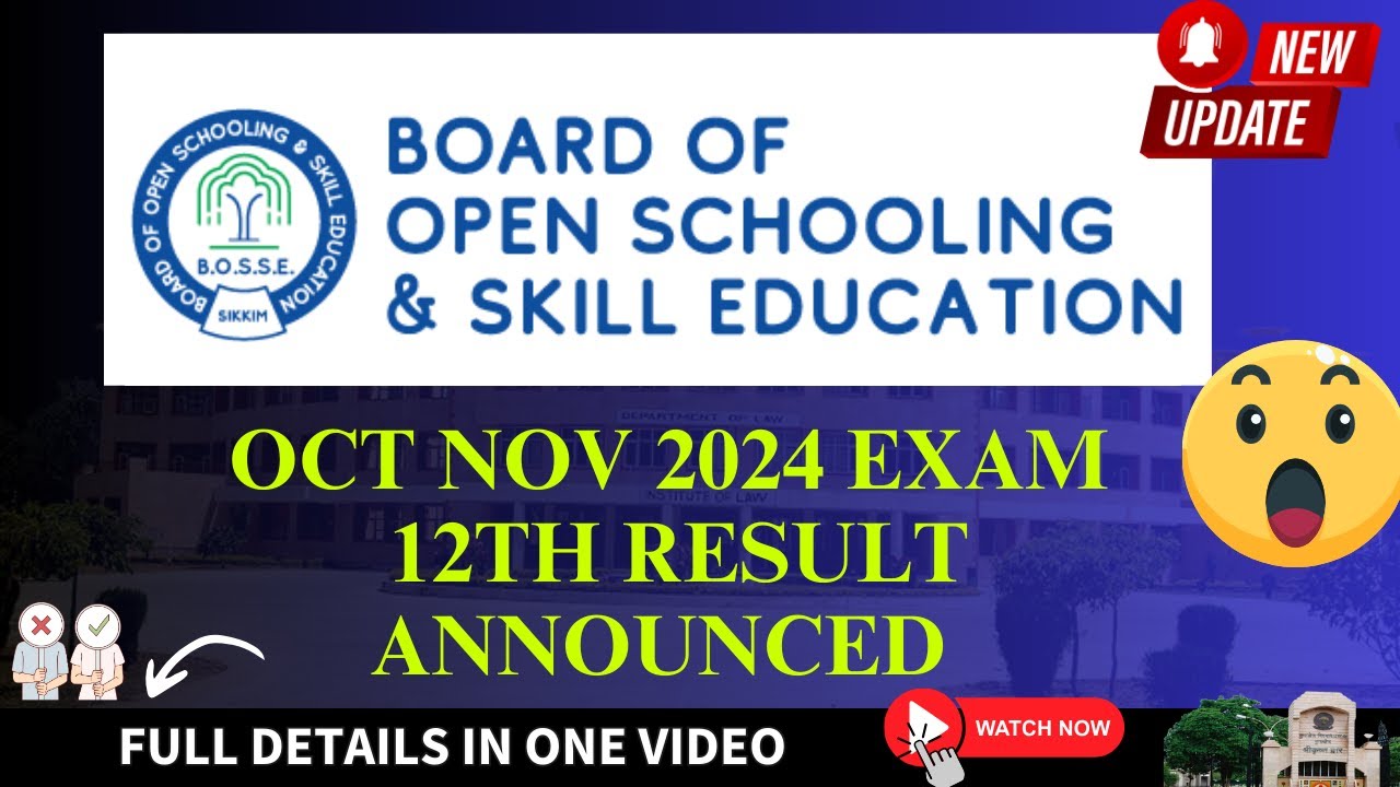 BOSSE Senior Secondary Results Declared: Key Updates | BOSSE 12th Result Update