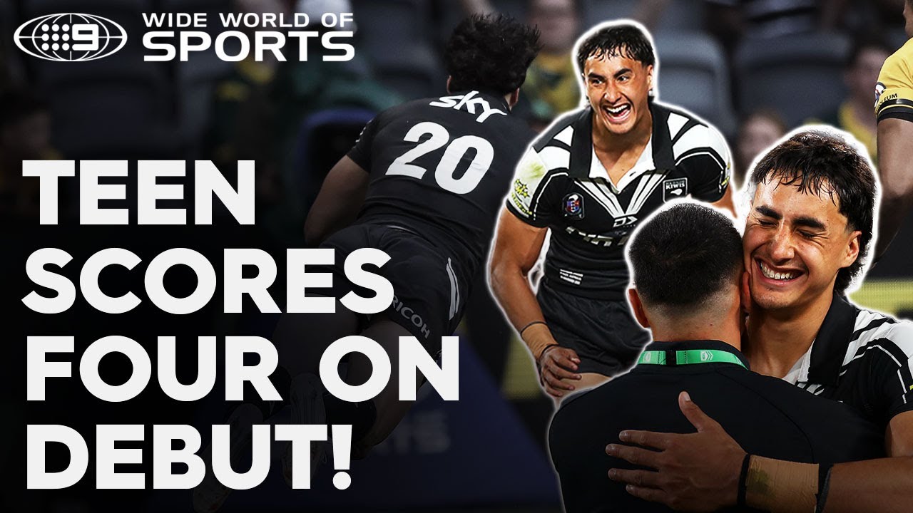 18-year-old Kiwi scores FOUR tries on Test Debut! | Wide World of Sports