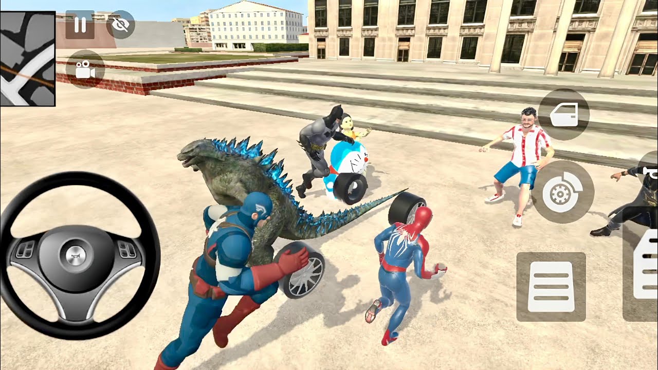 🎮 Oggy driving in Godzilla 🚗 AMEZING GAME PLAY ⏯️ tung tung sahur captain america batman 