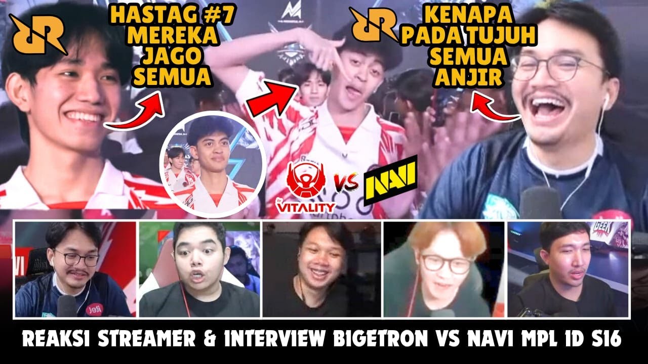 MORENO TAUNTING RRQ! REAKSI STREAMER & INTERVIEW BIGETRON VS NAVI DI MPL ID S16!