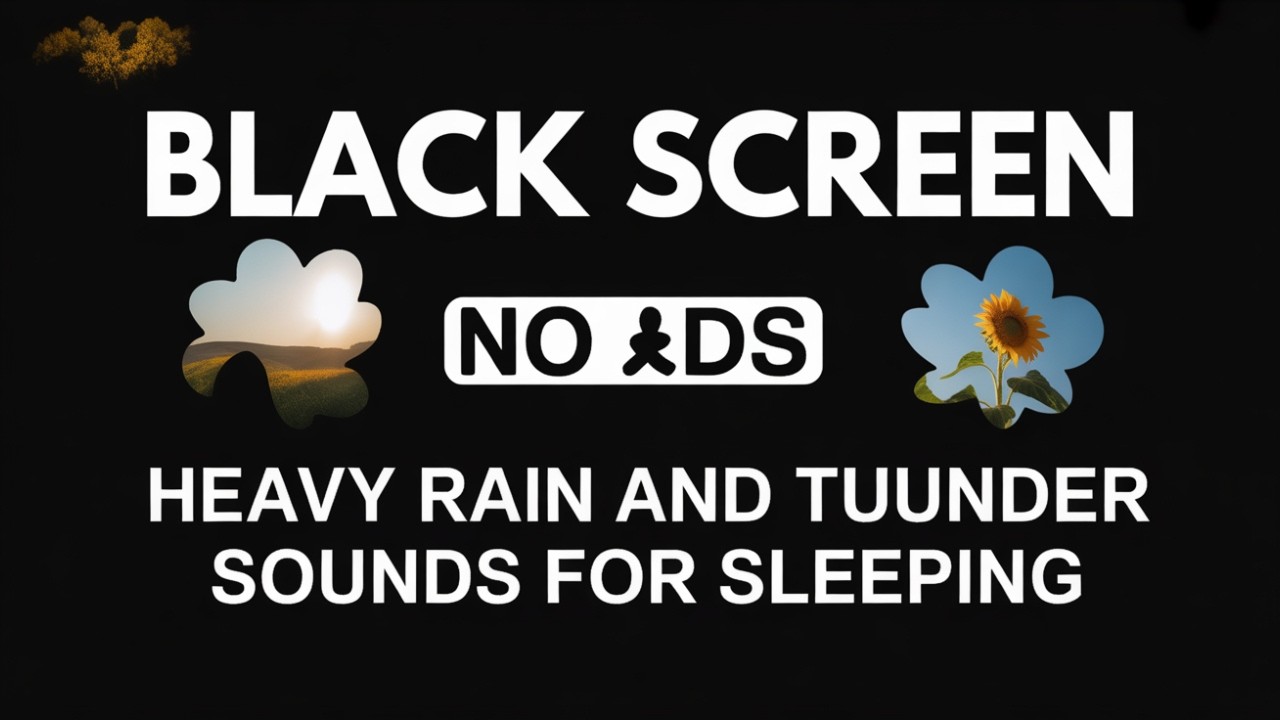 Thunderstorm Sounds with Heavy Rain for Sleeping Peacefully on Black Screen at Night 101