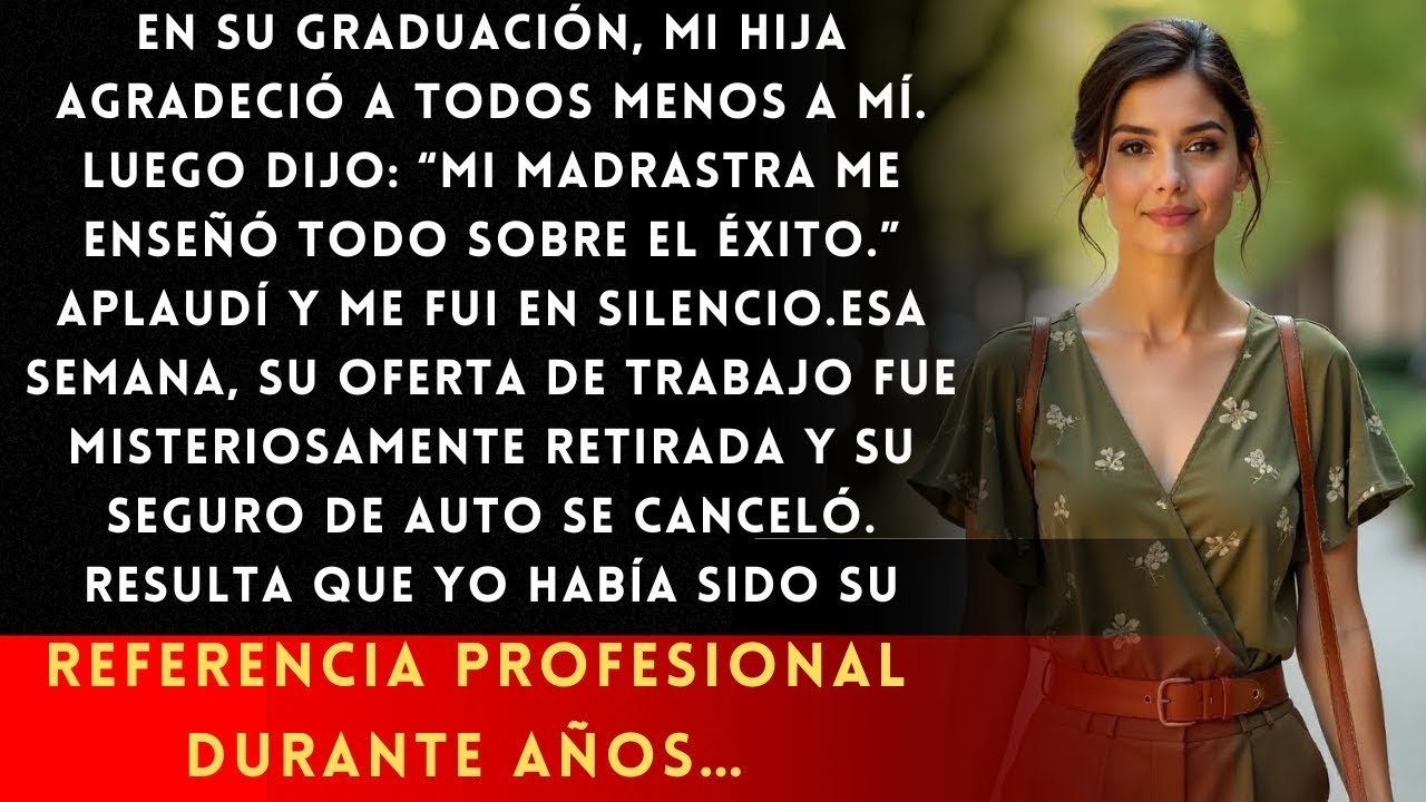 En su graduación, mi hija agradeció a todos menos a mí. Luego dijo: “Mi madrastra me enseñó todo.”