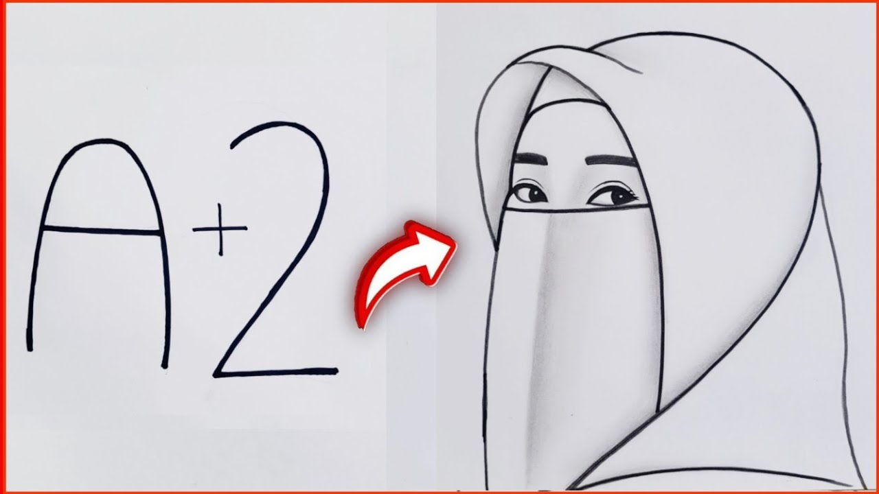 güzel eşarplı kadın çizimi | Hijab Girl drawing| Muslim girl drawing| Girl drawing for beginners