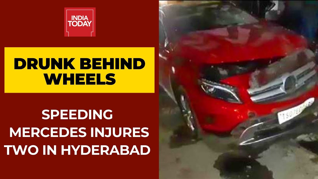 Drunk Behind Wheels: Speeding Mercedes Rams Into Parked Car Injuring Two In Banjara Hills