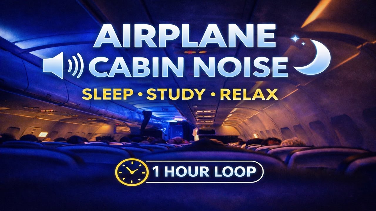 Airplane Cabin Noise for Sleep, Study and Relaxation – 1 Hour Loop