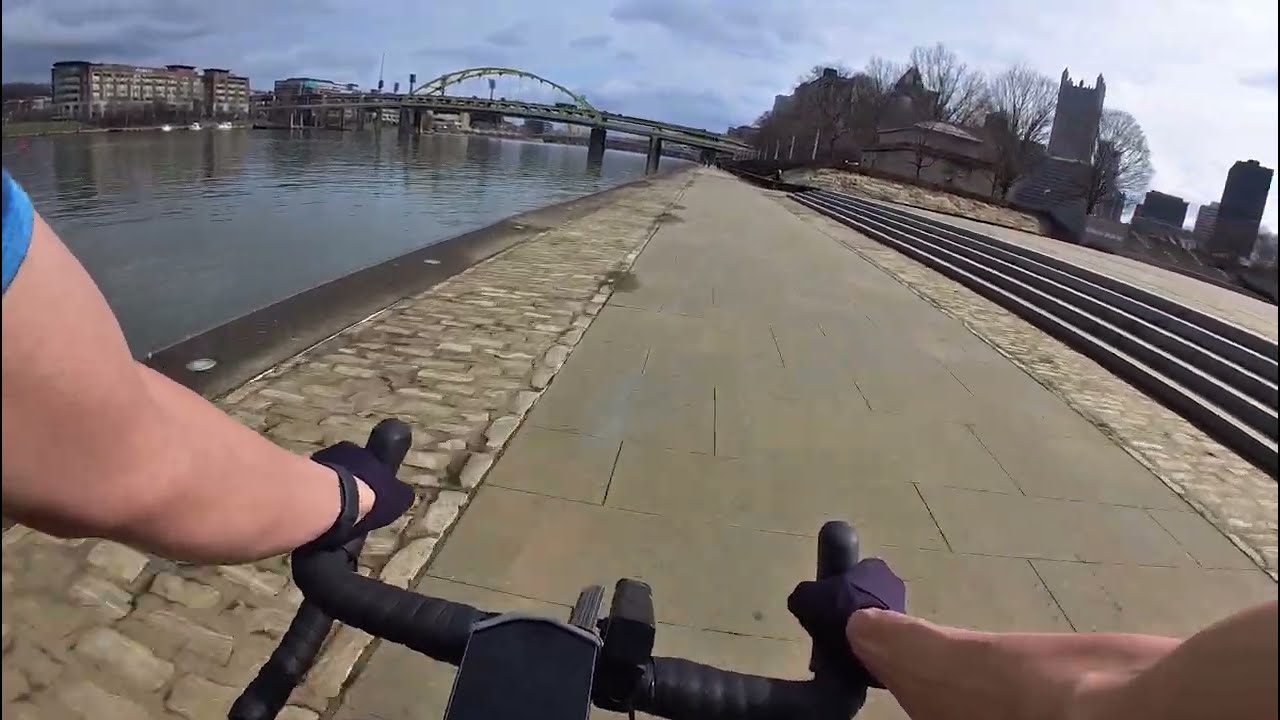 March bike ride: Great Allegheny Passage in Pittsburgh, Grant St down to Mon Wharf then to the Point