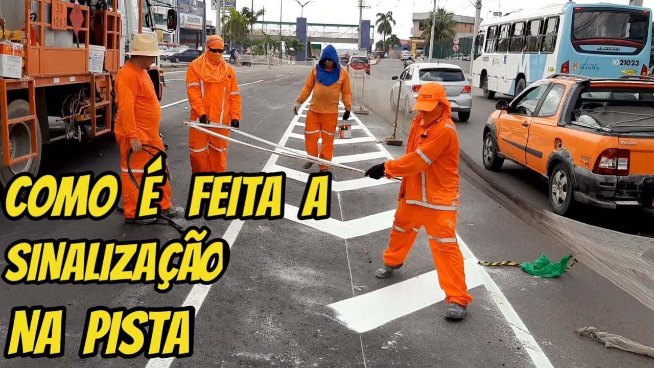 SINALIZAÇÃO NO ASFALTO, COMO É  FEITA A PINTURA. #linhasnoasfalto #pinturanoasfalto #sinalização