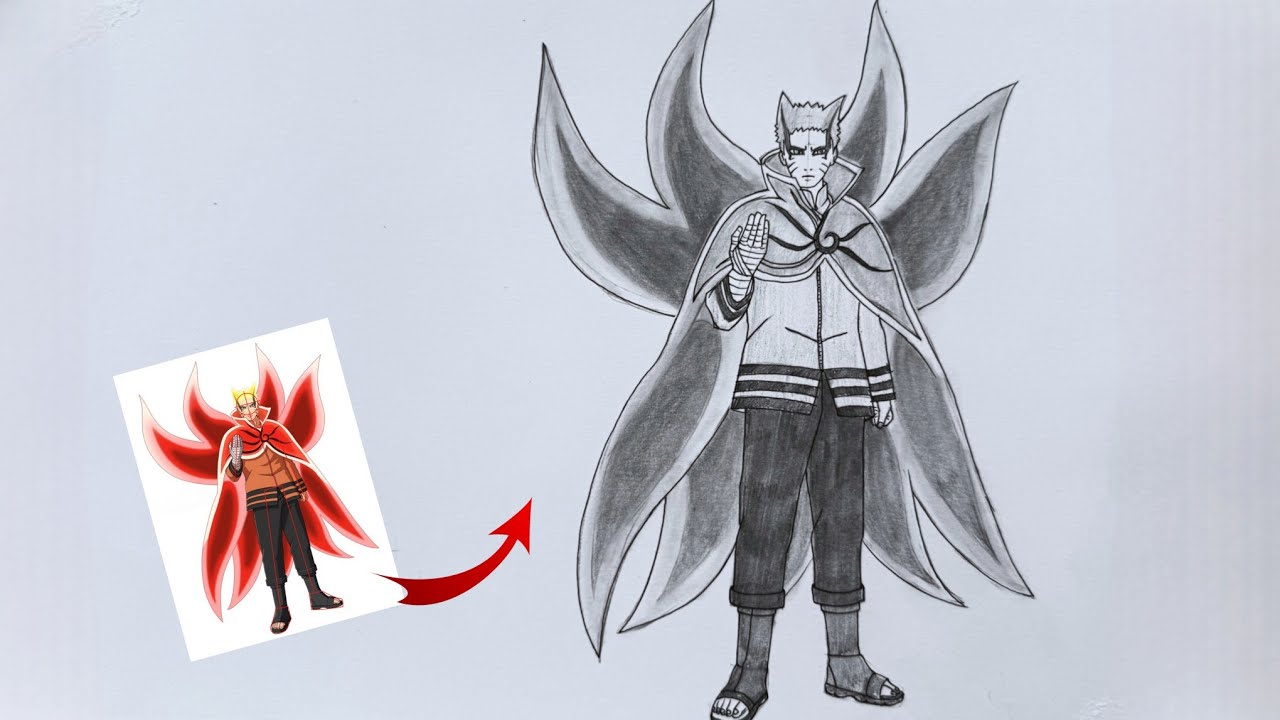 How to Draw Naruto Baryon Mode(Full Body) | Step by Step | Anime Drawing Tutorial