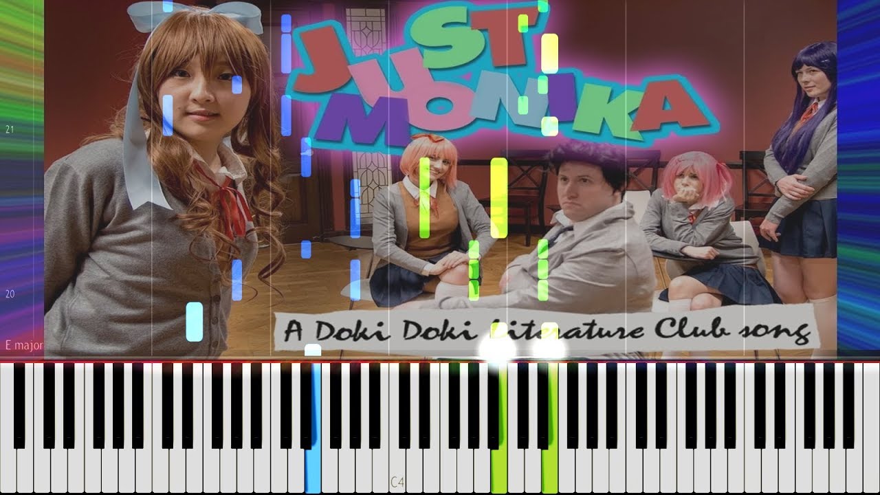 Just Monika - A DDLC Song By Random Encounters [Synthesia Piano Tutorial]
