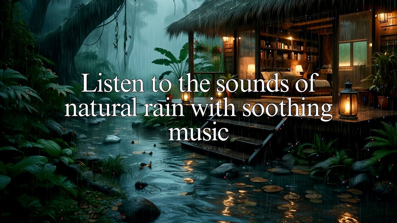 Listen to the sounds of natural rain with soothing music | Serenity Soundscape