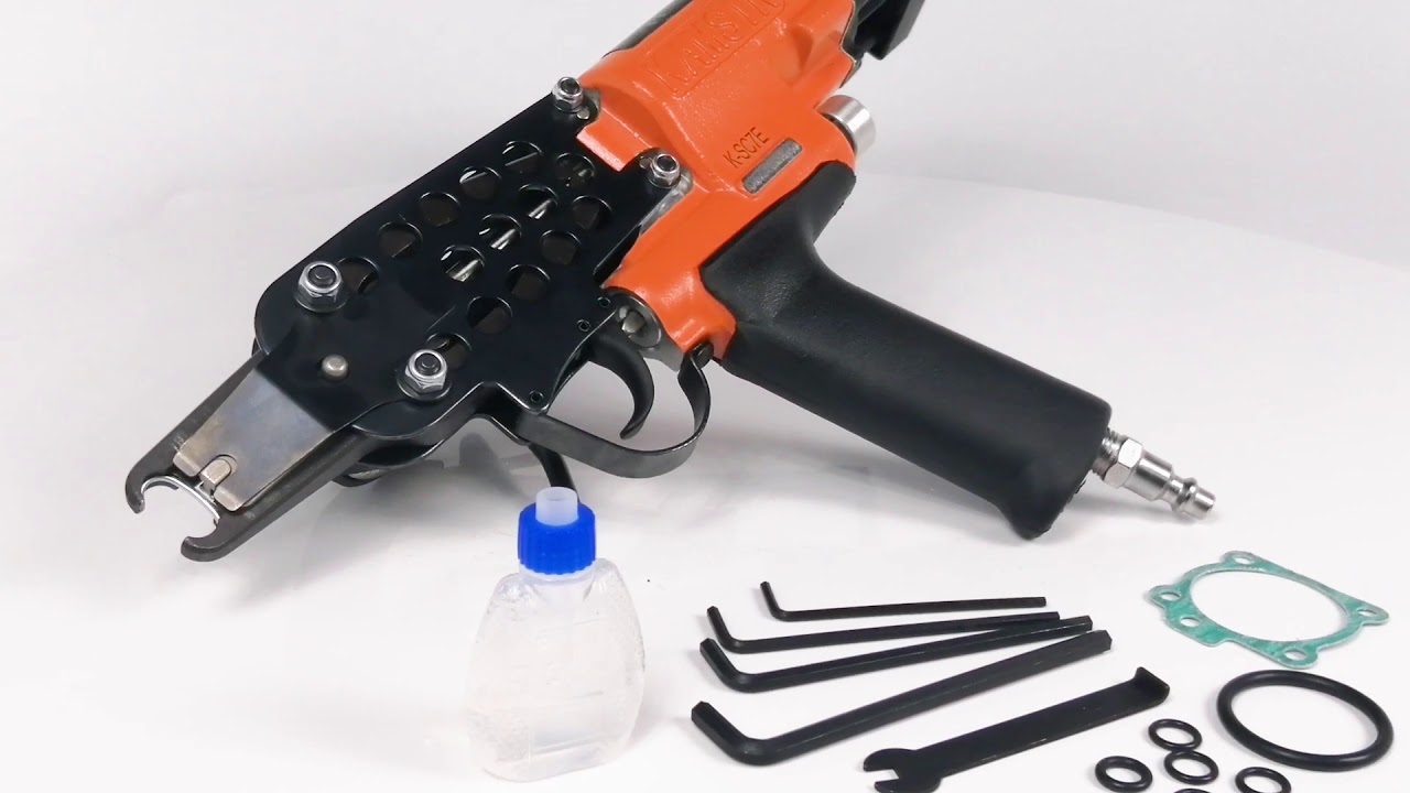 How to fasten wire cages by using a 15 Gauge Pneumatic Long Nose C Ring/Hog Ring Staple Gun, K-SC7E