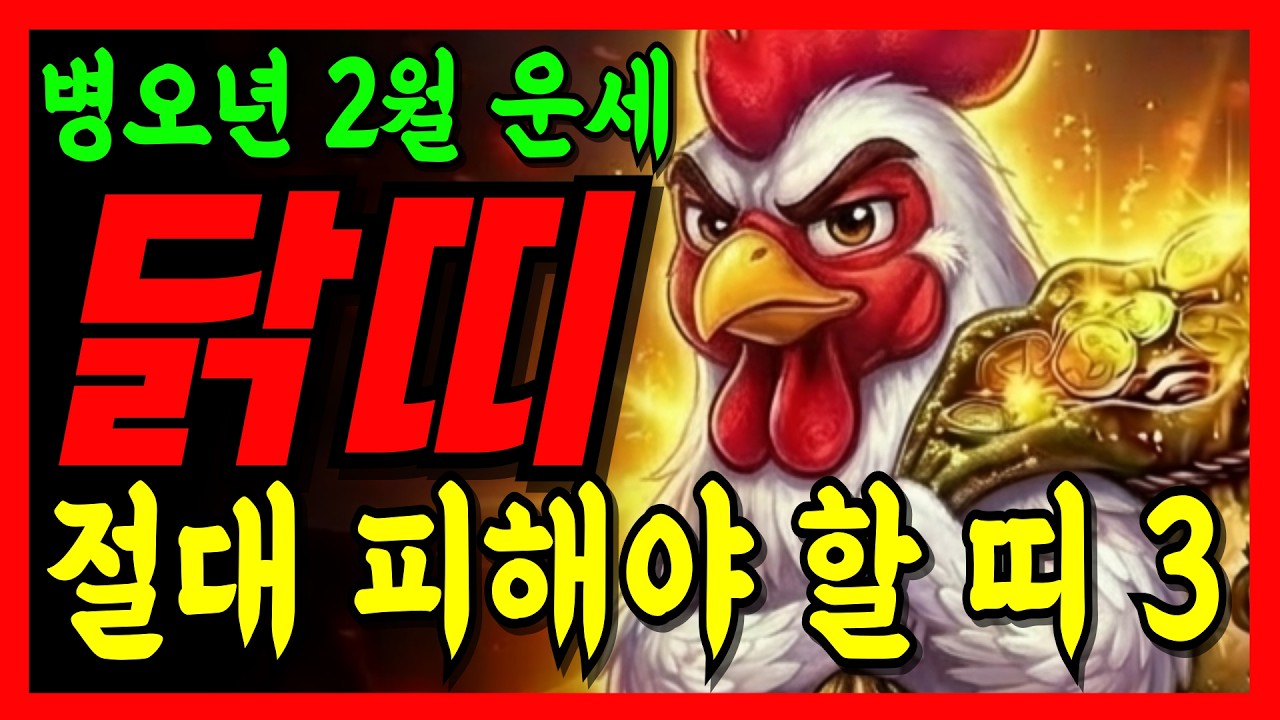 [2026년 2월 닭띠] 절대 피해야 할 상극띠 3가지!! 닭띠운세 57년생 69년생 81년생