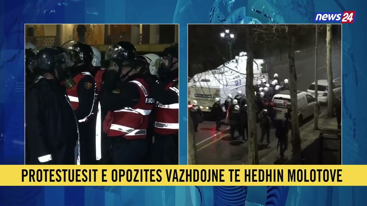 Momentet kur policia hedh gaz lotsjellës dhe ujë për të shpërndarë protestuesit dhe deputetët