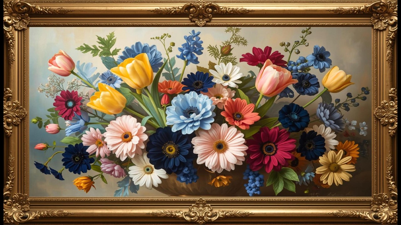 Vintage Elevated Spring Mood Wallpaper Background | Ultra HD 4K | Framed Original Digital Art