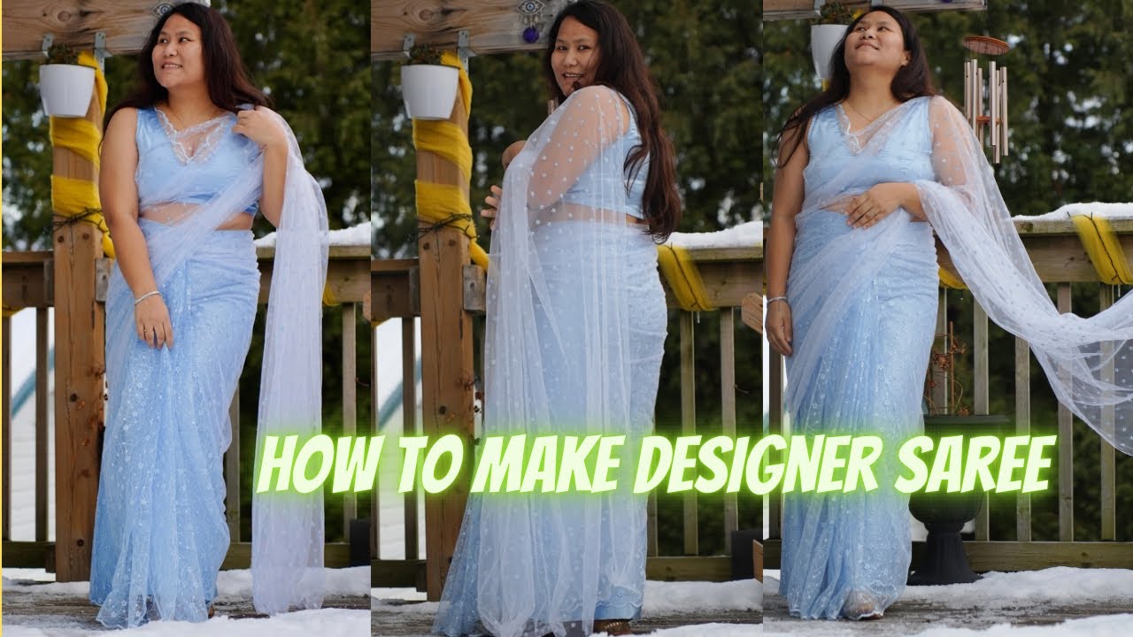 How to Make Designer Ready to wear Saree|Designer Embroidery Saree|Maina Thapa