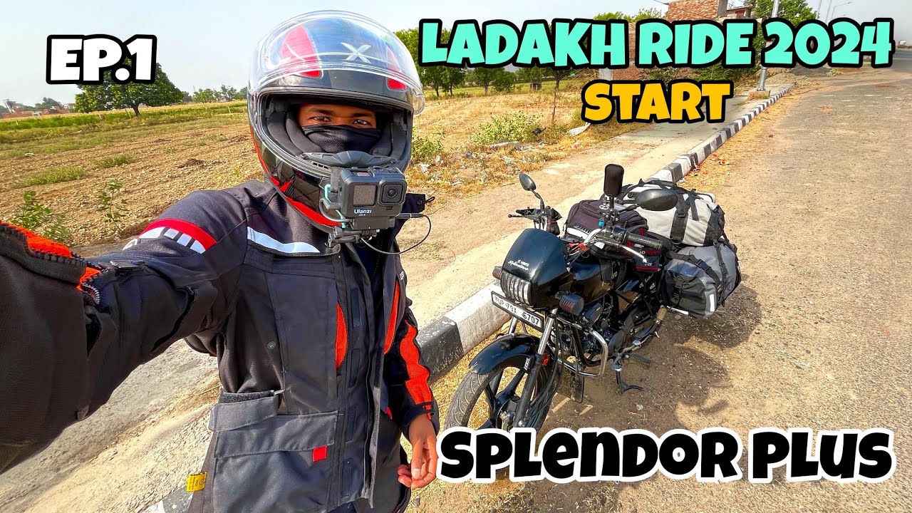 LADAKH BIKE RIDE 2024 starts | Auraiya to Delhi | ladakh vlog Splendor Plus | EP.1 | THE ANAND VLOGS