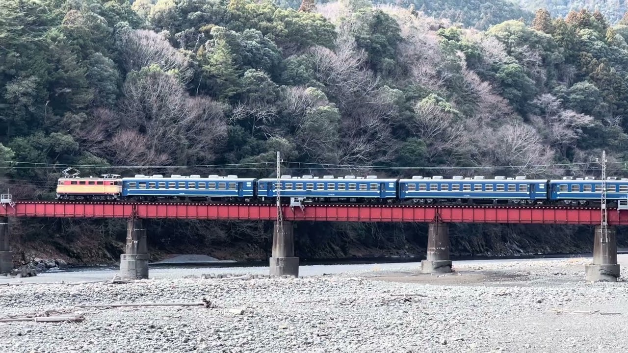 大井川を渡る大井川鐵道