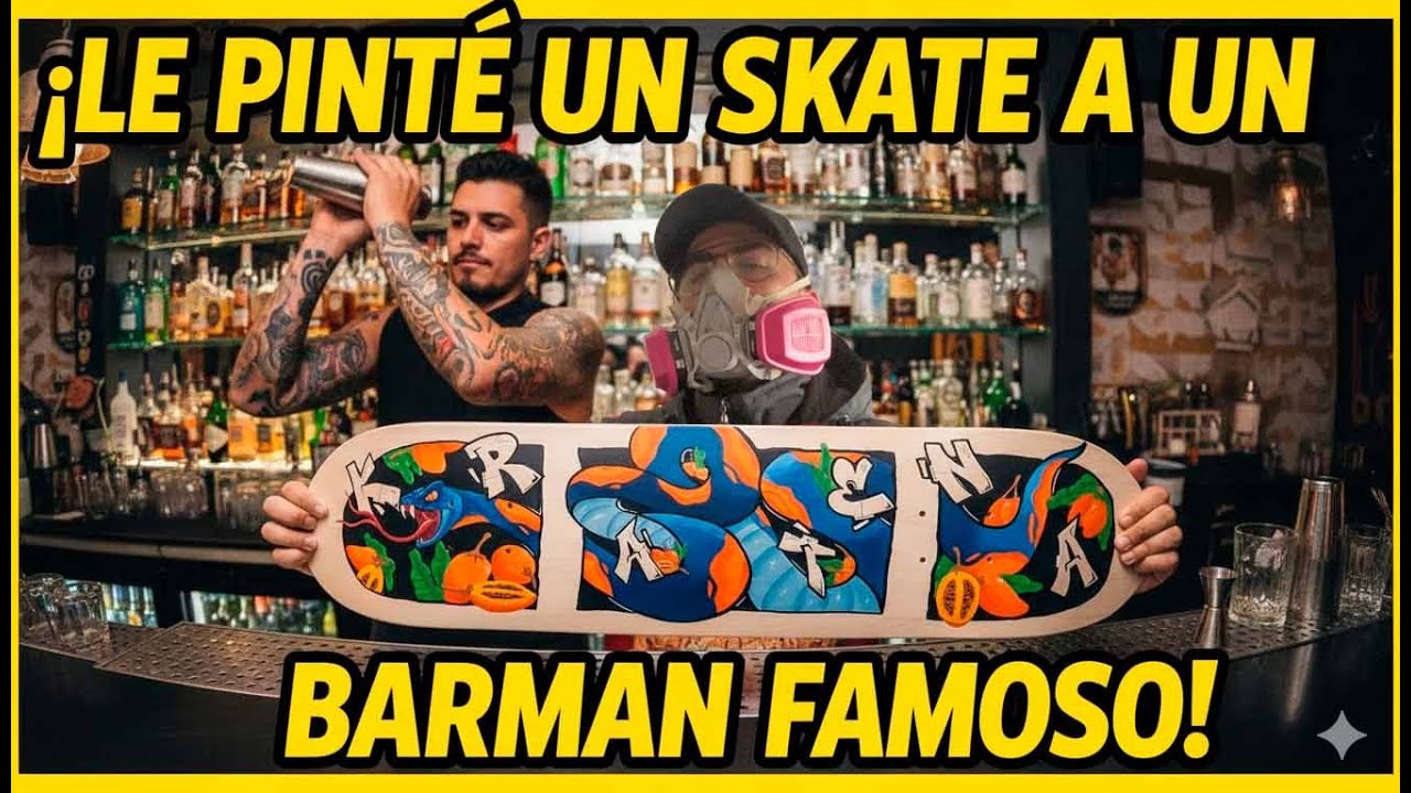 Pintando Skateboard con Acrílicos Proceso completo desde el sketch con cliente hasta resultado Final