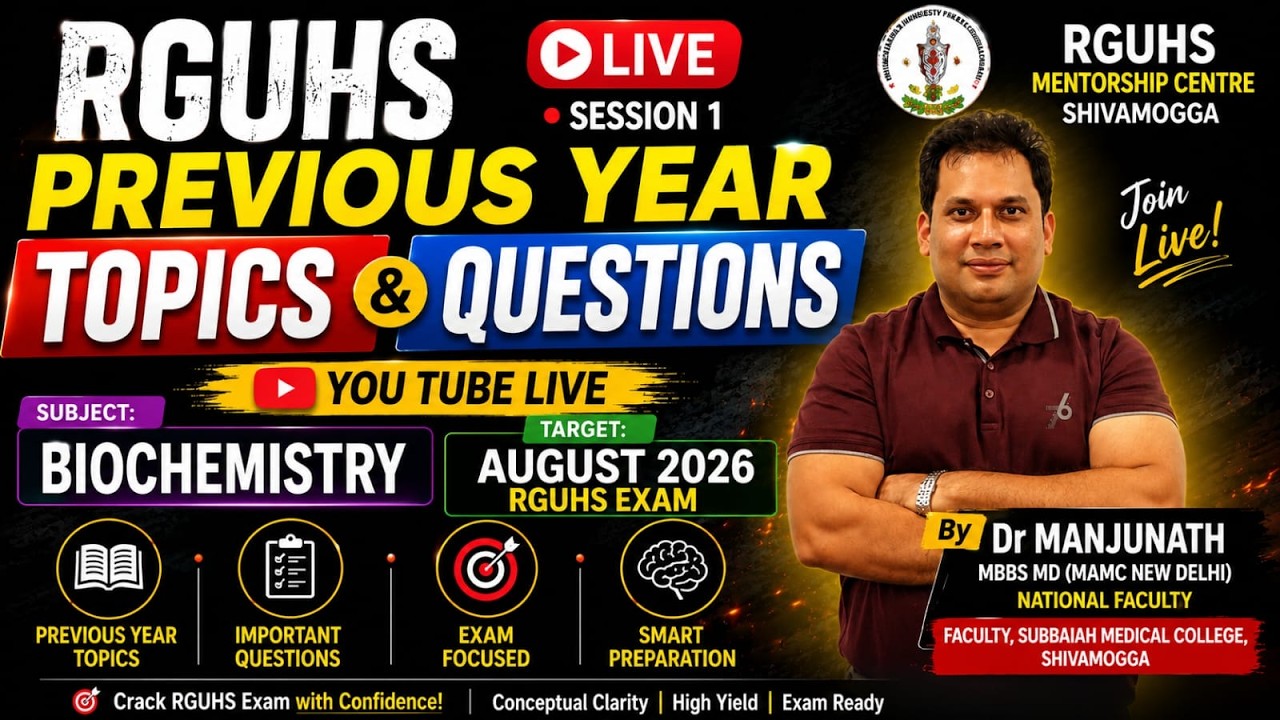 RGUHS Biochemistry Previous Year Questions 2026 | Important Topics & PYQs for August Exam