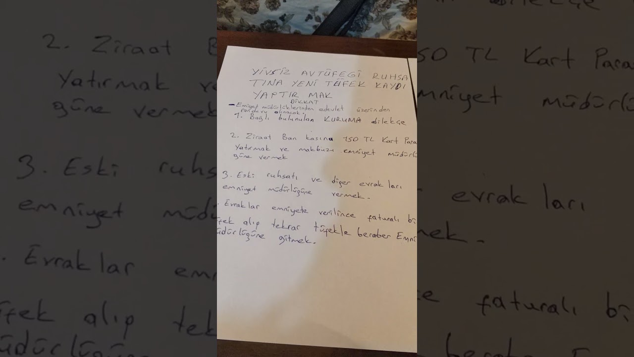 yivsiz av t&uuml;feği ruhsat işlemleri ruhsata 2.t&uuml;fek kaydı yapmak evraklar